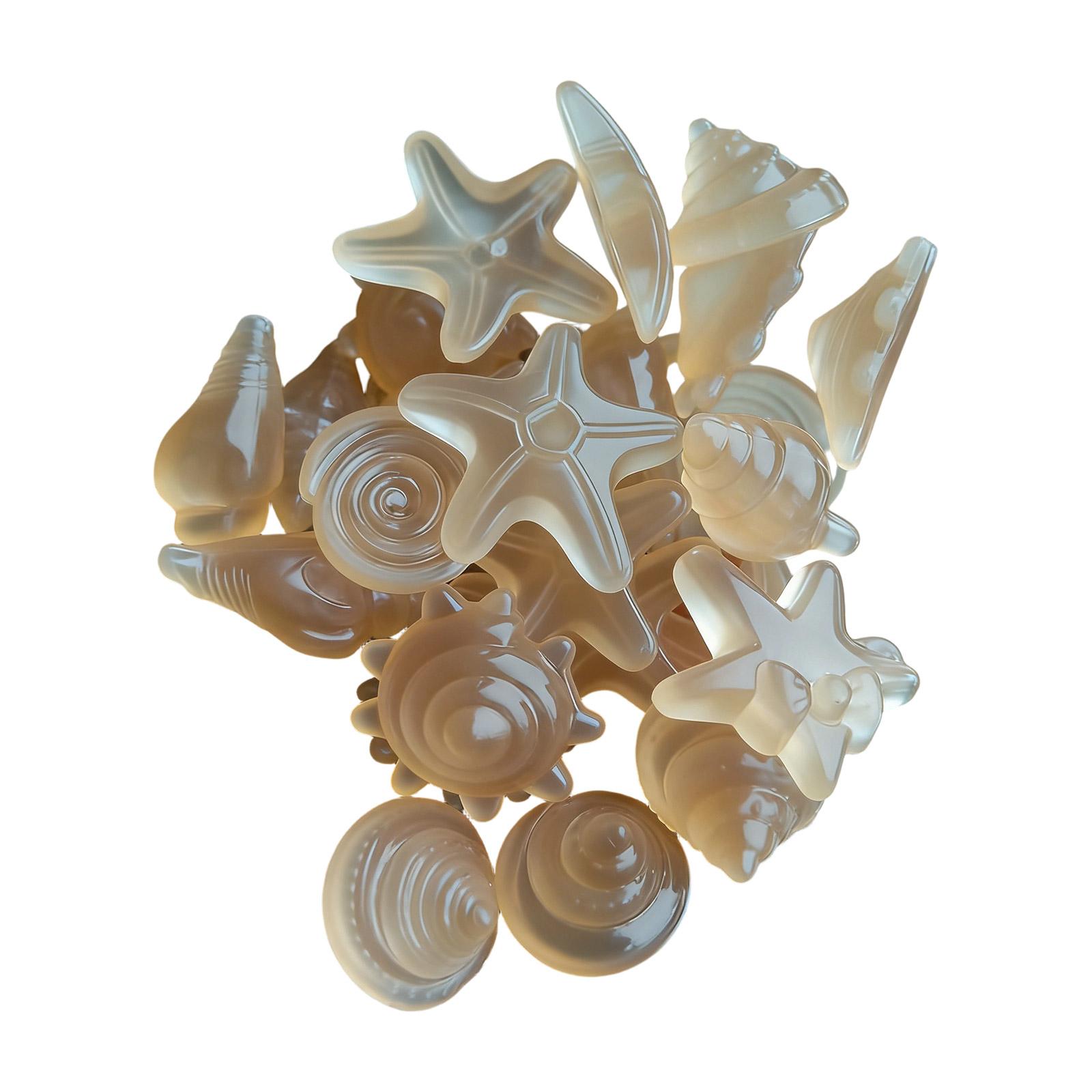 

100pcs Glow in the Dark Ocean Sea Shell Resin Aquarium Decorations Random Styles for Fish Tank Landscape and Aquatic Terrariums One Size