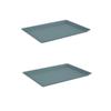 2 Packs Plastic Rectangular  Cafeteria Tray Non-Slip Fast Food Trays  Restaurant