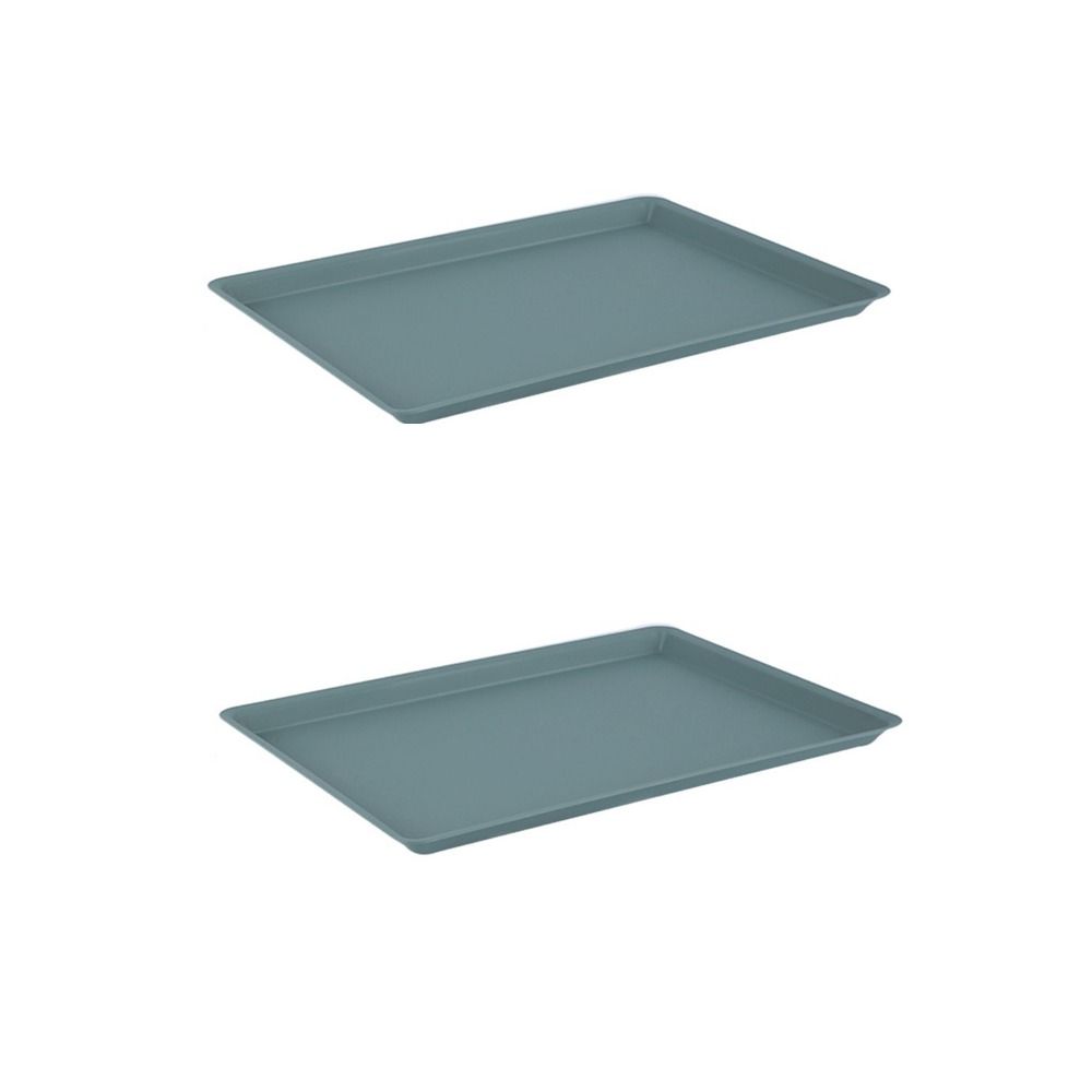 2 Packs Plastic Rectangular  Cafeteria Tray Non-Slip Fast Food Trays  Restaurant