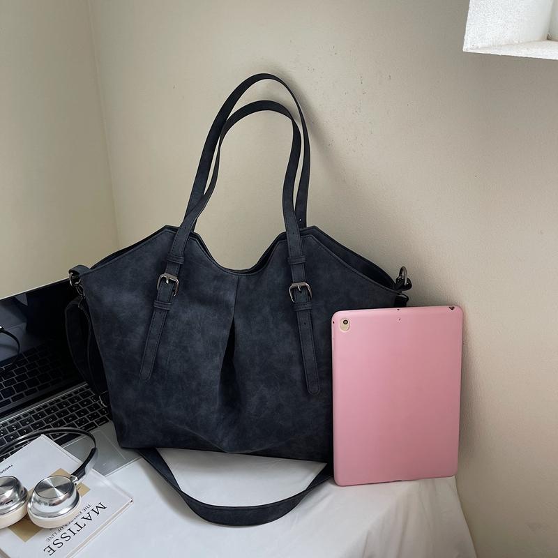 High Quality Women's Bag Urban Trend Style Shoulder Bag Matte Leather Adjustable Shoulder Bag Versatile Casual Large Capacity Commuter Zipper Handbag