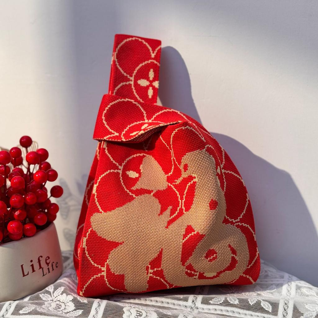 Geantă Tricotată cu Tematică Festivalul Bărcii Dragonului Geantă Cadou pentru Întâlnirea Companiei Geantă de Mână Cadou de Nuntă Geantă Zongzi Geantă Fericită pentru Bomboane