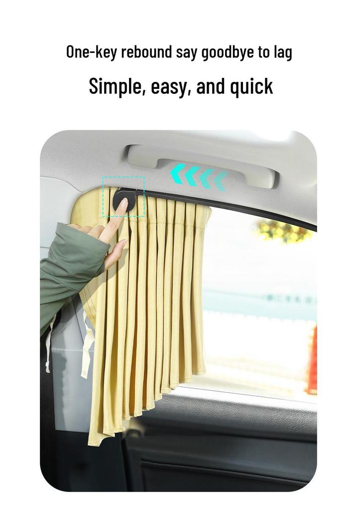 Enhanced One-Button Auto Retractable Car Window Sun Shade Curtain