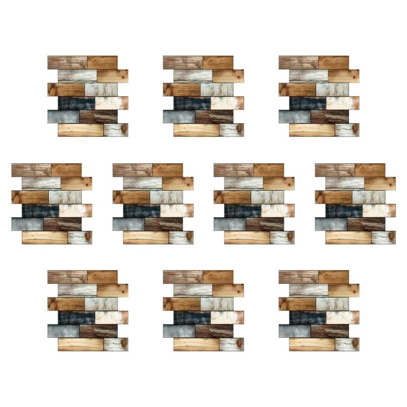 10pack Auto Adhesive 3D Brick Texture Wallpaper Waterproof PVC Decals For Backsplash And Feature Walls