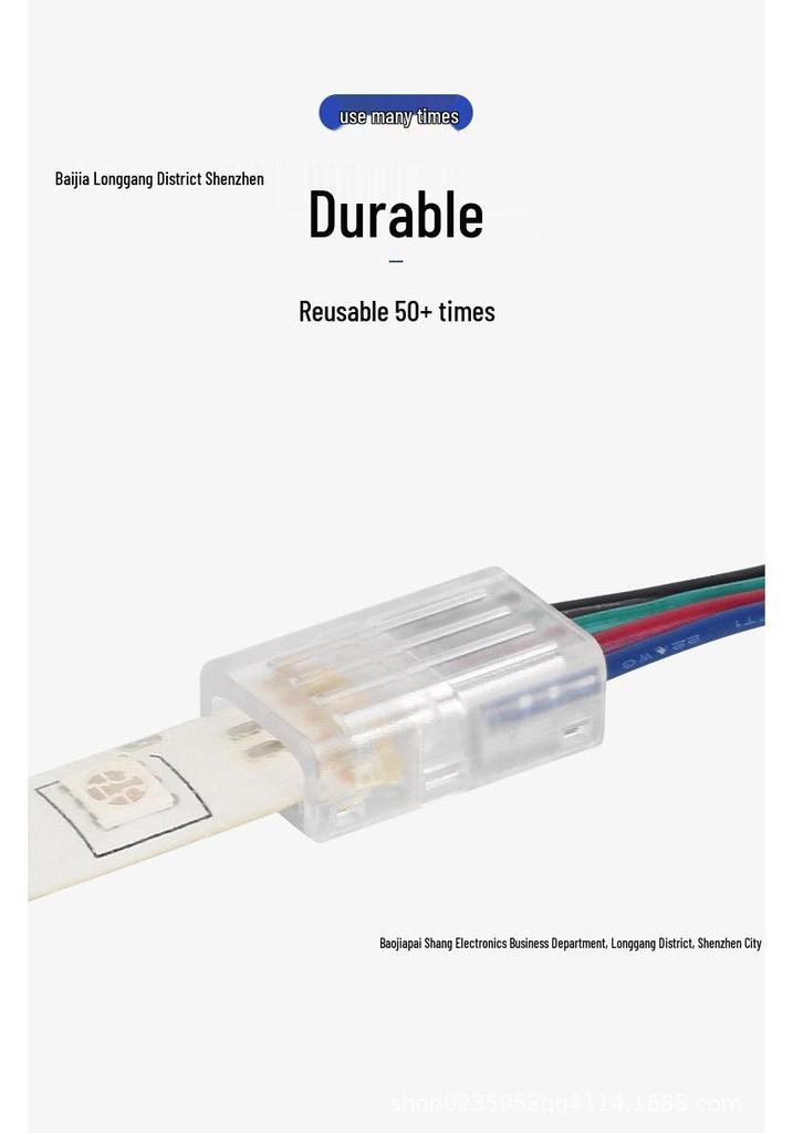 4-Pin RGB LED Strip Connector Clip (8mm/10mm)