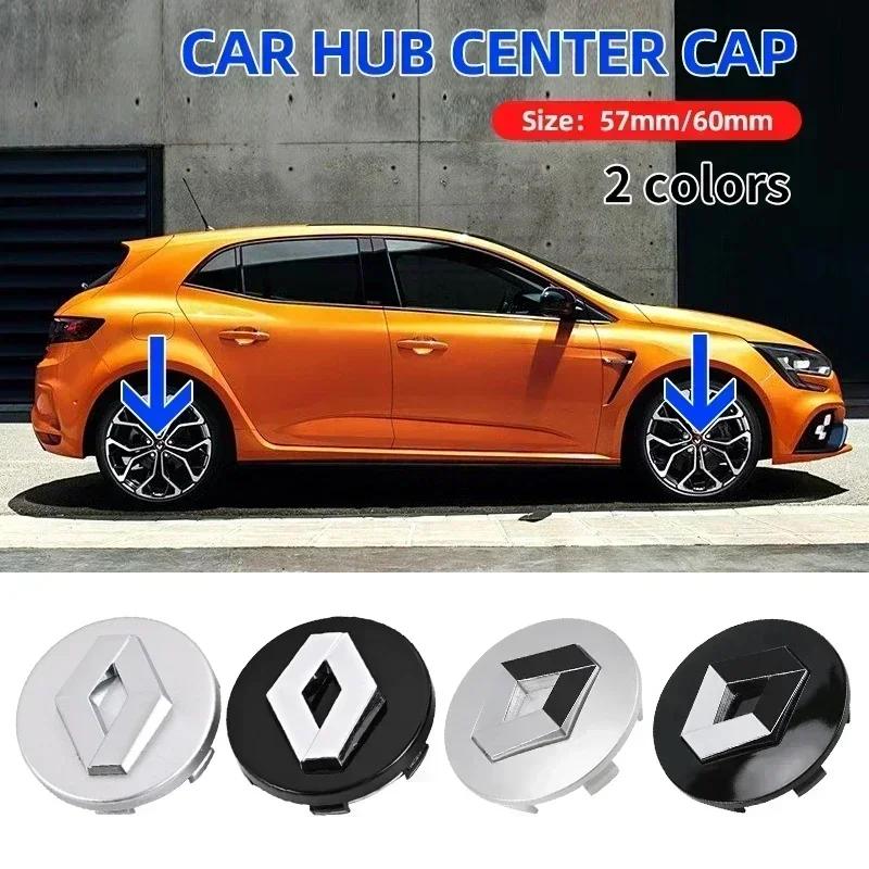 4PCS 57mm 60mm Car Wheel Center Hub Cover Badge Logo Emblem For Renault I RS Koleos Captur Kadjar Megane Scenic Arkana 2 3 Twingo