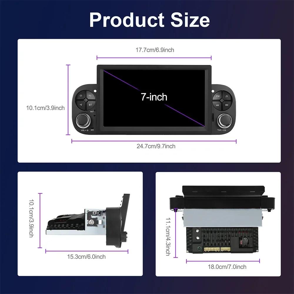 7inch For Fiat Panda 2013-2020 Android OS Universal Bluetooth Car Video Player GPS Wireless CarPlay Stereo Car Screen Screen