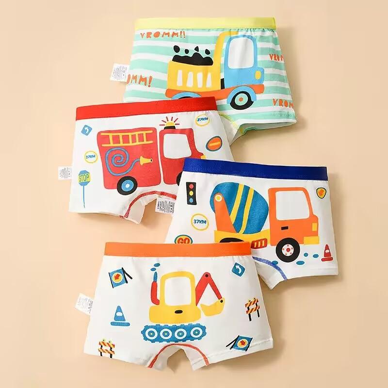 4er-Pack Jungen Unterwäsche Baumwolle Boxershorts Gesund Teenager Jungen Unterhosen Kinder Boxershorts für 2-15 Jahre