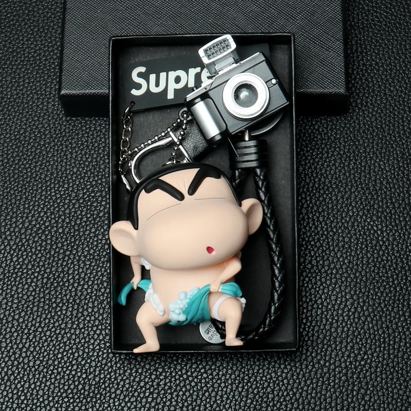 Cartoon Crayon Shin-chan Car Keychain Cute Fashion Backpack Camera Pendant Girls Accessories Holiday Present Kids Anime Toys