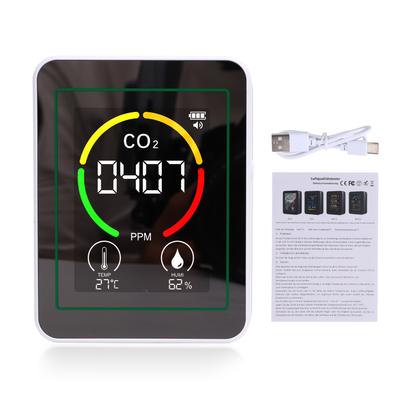 3 In 1 Air Quality Detector, Real Time Carbon Dioxide, Humidity, Temperature Monitoring, 2.8 Inch Color Screen,