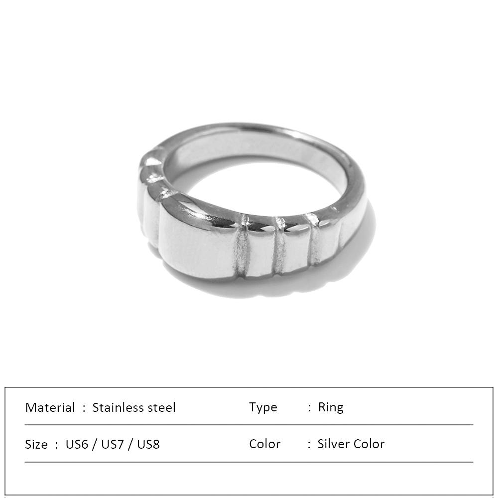 Waterproof Stainless Steel Ring for Women Non-fading Heart Ring Stylish Metal Rings Simple New Jewelry