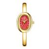 Yalalusi Gold Vintage Damen Minimalistische Quarz Oval Armbanduhr