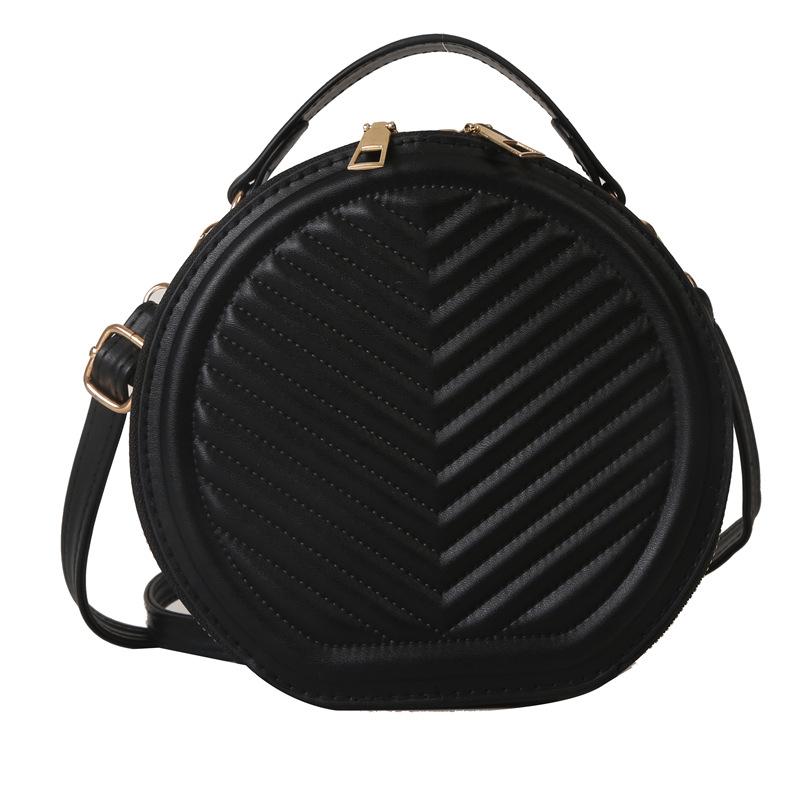Einfache einfarbige kleine Tasche Damen 2025 Herbst und Winter neue Schulter-Umhängetasche Textur kleine runde Tasche Tide