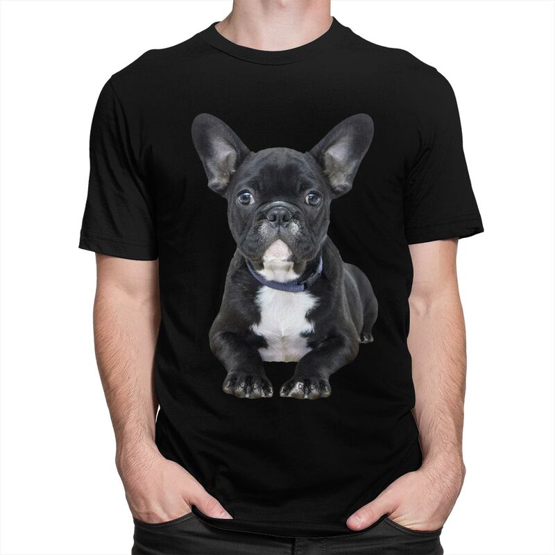 Custom French Bulldog T Shirt Men 100 Cotton Tshirt Frenchie Dog Tee Tops Streetwear Tshirt