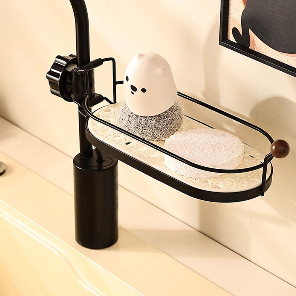 Adjustable Direction Faucet Sponge Rack ABS Drain Storage Holder New Faucet Soap Rack  Kitchen Sink
