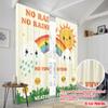 2 Stück 2D Flachdruck Vorhänge Fröhlicher Regenbogen Blume Sonne Polyester Ohne Strom Feiertagsdekorationen für Raumdeko