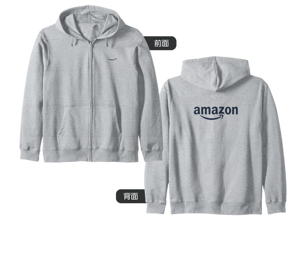 Amazon Smile Amazon Logo Zip Hoodie (Squid Ink) One-Point & [Double-Sided Print]
