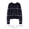 Cashmere Women's Retro Jacquard Loose Knit Cardigan - Old Money Style, Autumn Winter Fair Isle