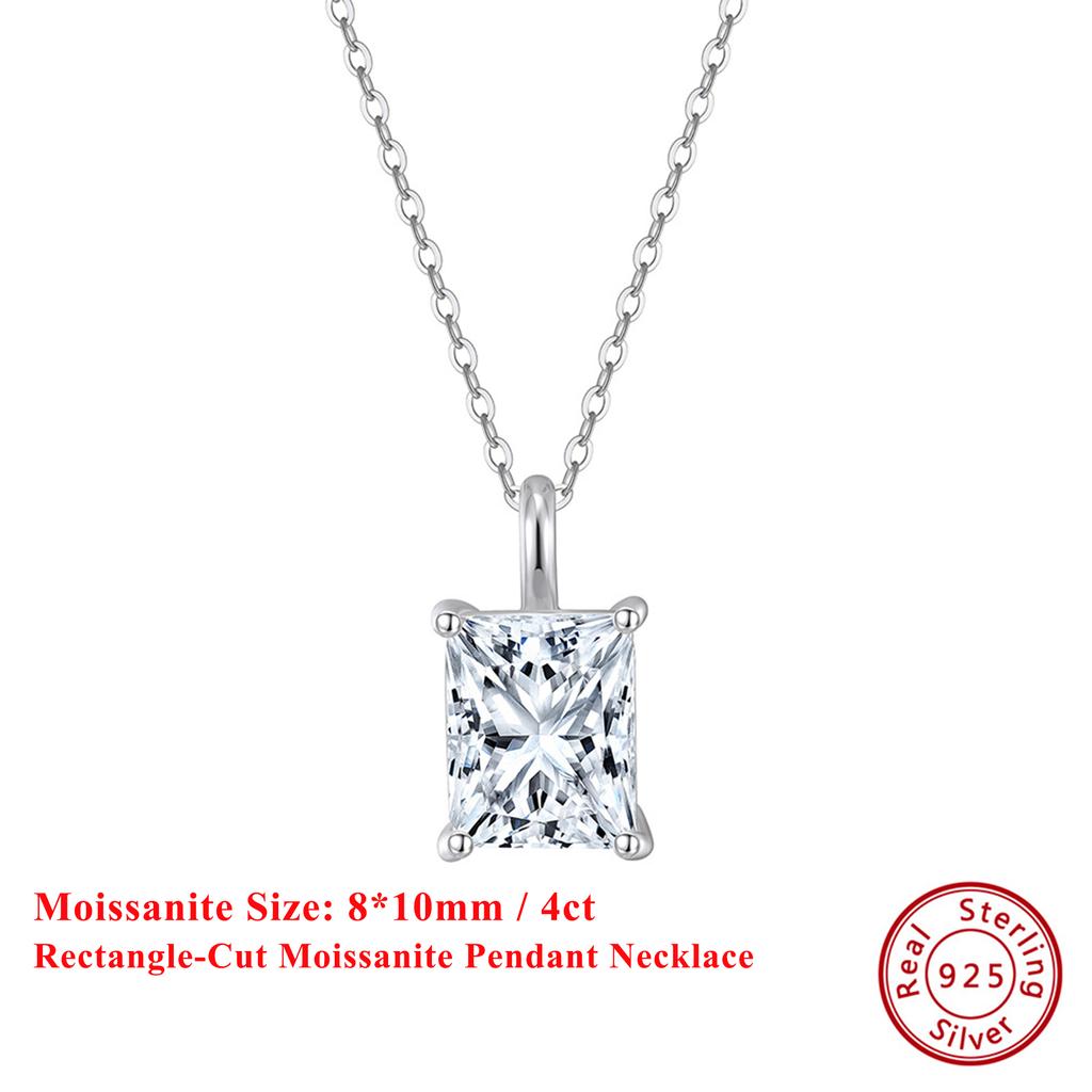 EFFIE QUEEN 1ct /2ct /3ct /4ct Moissanite 100% 925 Silver Pendant Necklace for Women, Men Wedding Party Wearing 2025 Trend MON06