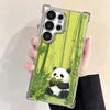 Cute Cartoon Panda Plating Phone Case For Samsung Galaxy S24 S25 FE S26 Edge S23 Ultra S22 S21 Plus S20 Anti-Fall Airabag Cover