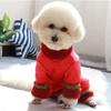 Pet New Festive Four-legged Tang Suit Red Cotton-padded Clothes Teddy Than Bear Puppy Dog Belly Bag Thickened Warm Clothes