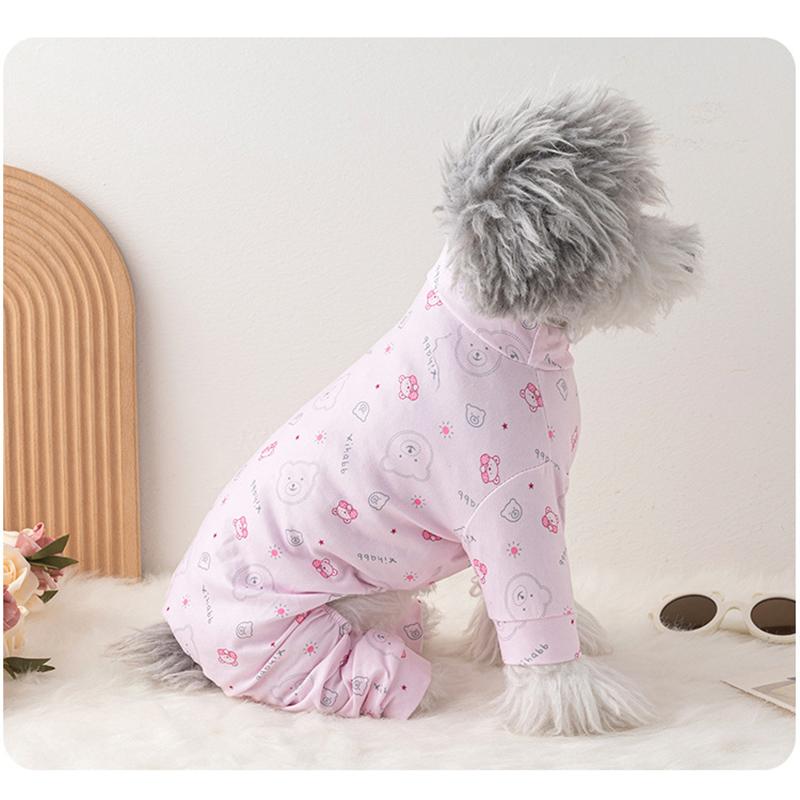 Dog Cat Soft Pajamas Jumpsuit Bears Design Puppy Sleepwear Nightshirt Clothes Pure Cotton Pet Apparel