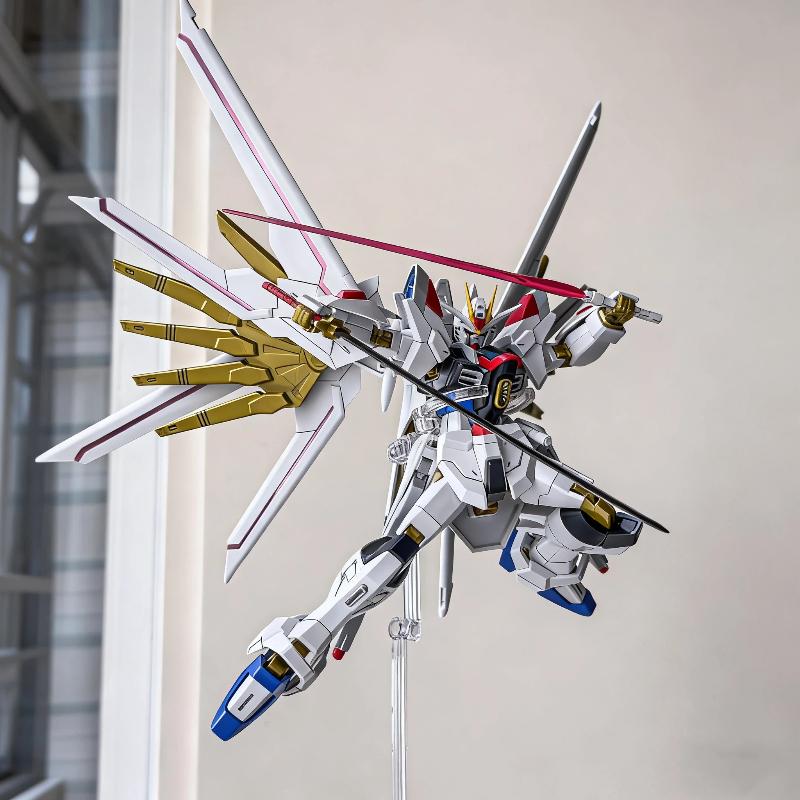 HG SEED 1/144 Mighty Strike Freedom Assembly Model Kit Action Figure Anime Mecha Toy Display Figurine Desk Deco Collectible Gift