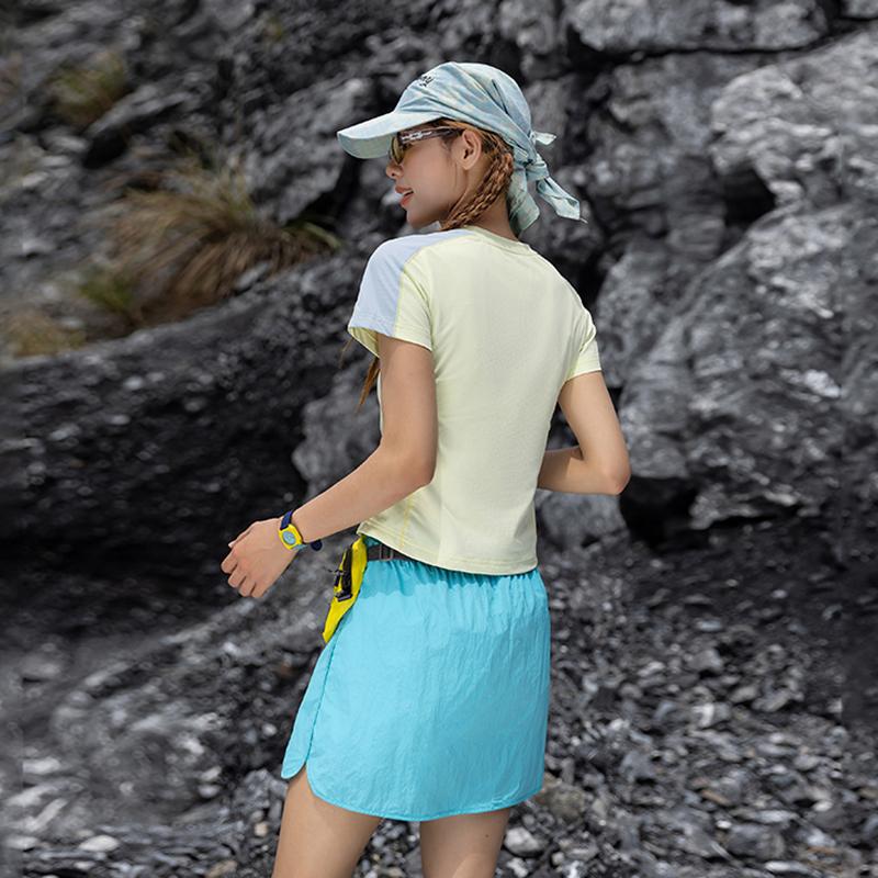 Camiseta Deportiva Casual de Verano, Ropa de Secado Rápido, Camiseta de Manga Corta para Senderismo al Aire Libre en Verano para Mujer