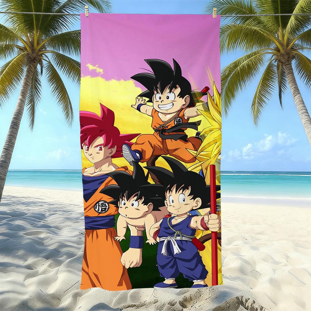 Animation Beach Towels Thickened Microfiber Quick-Drying Bath Towels Outdoor Travel Towels Can Be