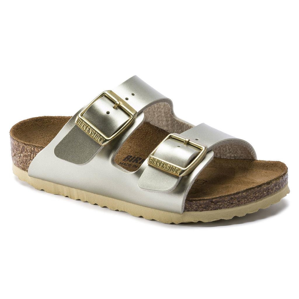 Girls' Birkenstock Arizona Kids Birko-Flor Electric Metallic Gold Narrow (1014841)