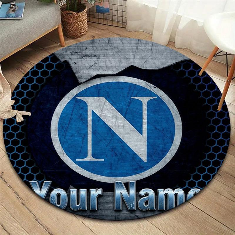 SSC Napoli Custom Name Round Area Rug,Carpet Rug for Living Room Bedroom Sofa Playroom Decor,Non-slip Floor Mat