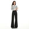 American Spice Girl micro-pull pants simple style loose high waist versatile micro-pull women's denim trousers extended black trousers