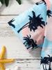 Baby Boys Fashion SummerPalm Tree Print Short Sleeve T-Shirt & Shorts 2PCS Summer Outfit for 0-3Y Toddler Newborn Beachwear