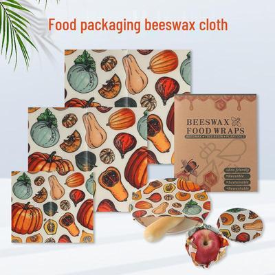3-teiliges Bienenwachs-Lebensmittelverpackungsset - Lebensmittelqualität Wachstuch