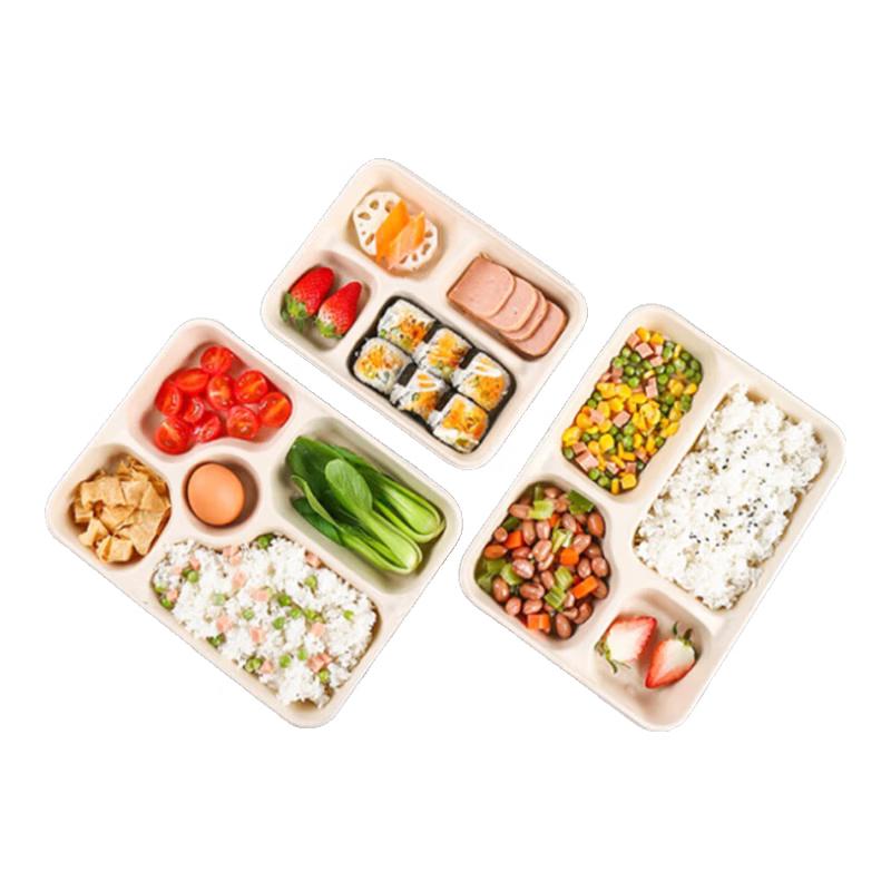

COFLYEE Disposable Pulp Compartment Meal Boxes with Lids