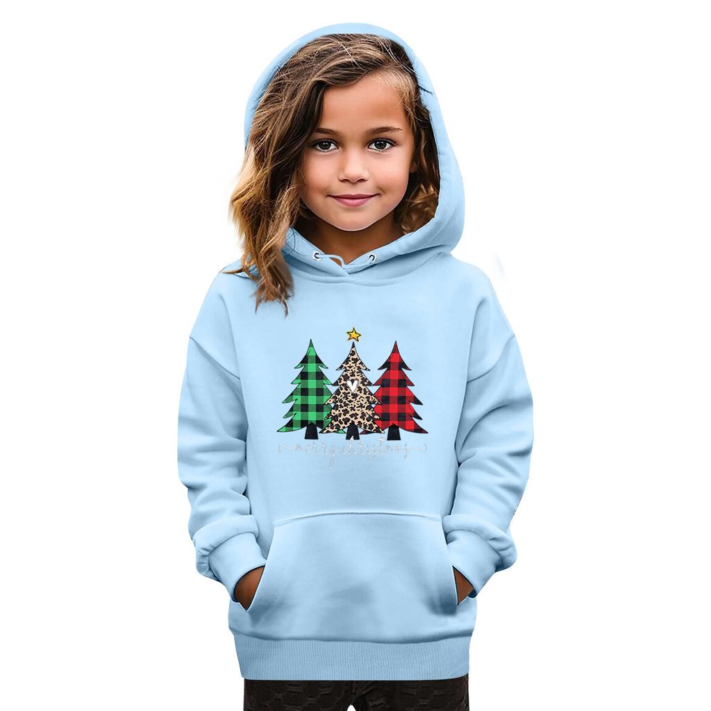 Sweatshirts For Teen Girls Hoodies Long Sleeve Drawstring Pullover Cute Oversized Hoodie Christmas Day
