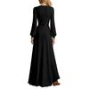 Abito Elegante da Donna Colorato a Manica Lunga con Definizione in Vita per Feste Cocktail e Uso Quotidiano