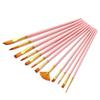 12Pcs Nylon Watercolor Brush Set Pointed Round Flat Head Soft Hair Hand Drawn Watercolor Artists Beginner's Art Painting Brushes