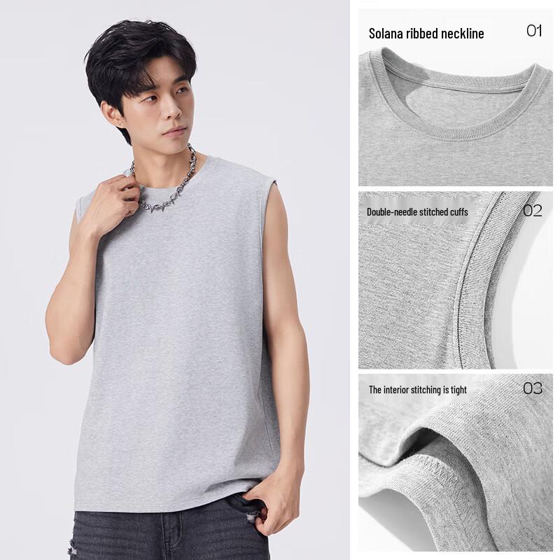 Jeanswest Heren Zomer Katoenen Mouwloos T-shirt met JZS Verguld Landschap Print