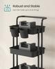 SONGMICS 4-Tier Storage Trolley, Rolling Trolley with Handle, 2 Small Organisers, Steel Frame, Steel Baskets, Utility Cart, Easy Assembly