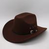 Western Cowboy Hat Woolen Top Hat Big Eave Hat Ethnic Style Jazz Hat Tide