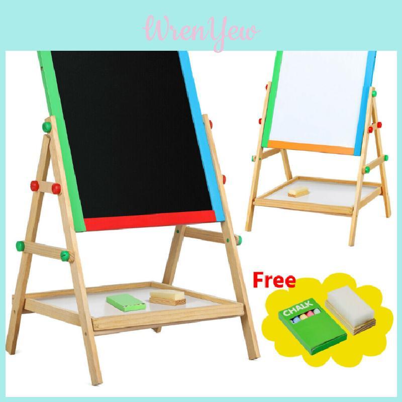 Wooden Double Sided Children Art Board With Adjustable Height For Creativity And Learning