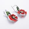 Fashionable Red Flower Earrings