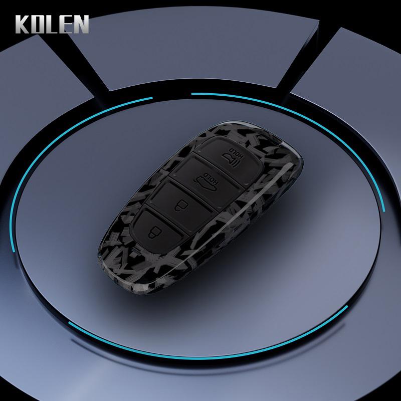 Abs Carbon Fiber Car Key Case Cover For Hyundai Sonata Sel Ev 6 8 Ioniq 5 Nexo Tucson Sonata Grandeur Sonata Limited