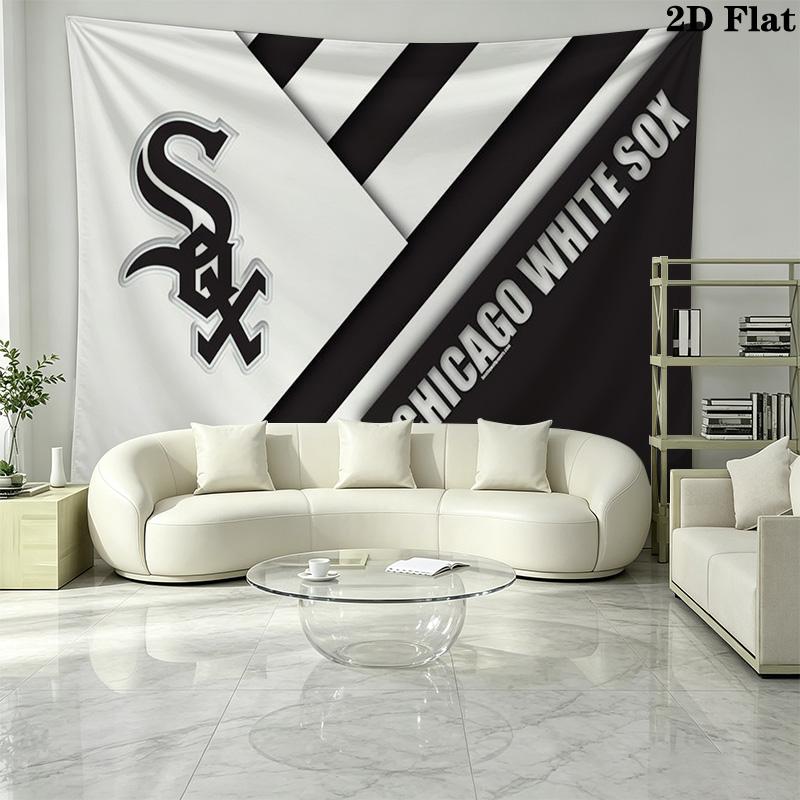 Chicago White Sox Wall Tapestry Aesthetic Wall Hanging Printed Fabric Blanket Decorative Tapestries for Bedroom Living Room Home Decor
