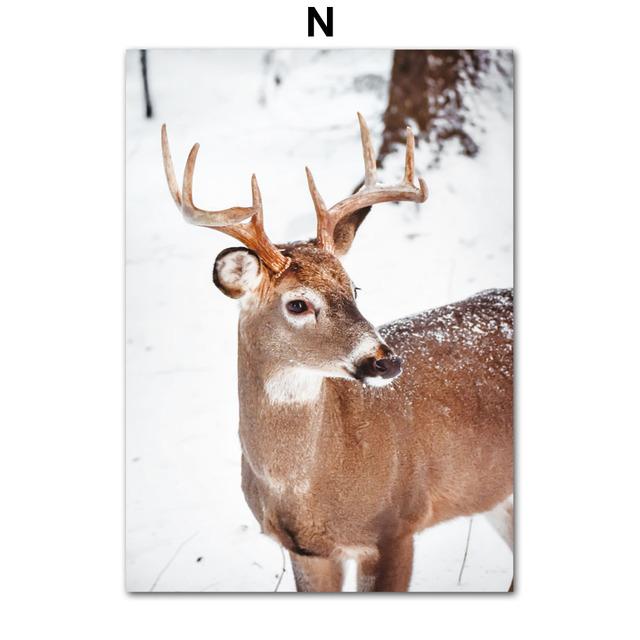 

Трава Reed Deer Cedar Wall Art Холст Картина Деревенская дорога Зимний лес Плакаты с принтами Картинки Живой Рождественский домашний декор без рамки 21*30cm