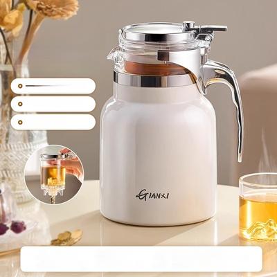 Gianxi Bollitore da tè in acciaio inossidabile Borracce Filtro separazione acqua-tè Teiera Grande capacità Bollitore da tè per la casa Pressione di un pulsante