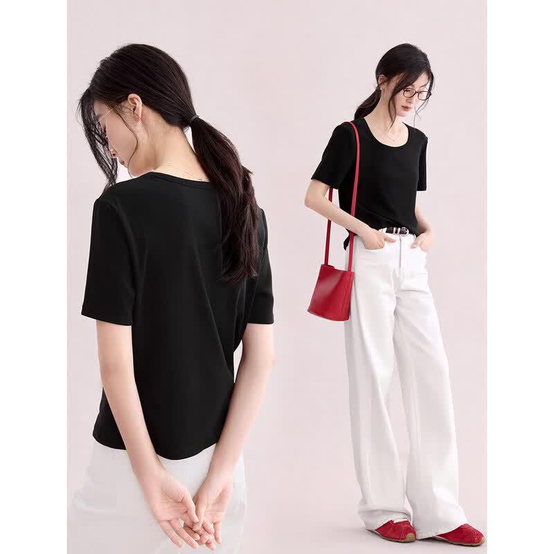 XWI Xinwei Women's Lyocell Cool-Touch Basic T-Shirt