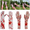 Red Bloodstained Gloves For Cosplay Halloween Costume Party Props