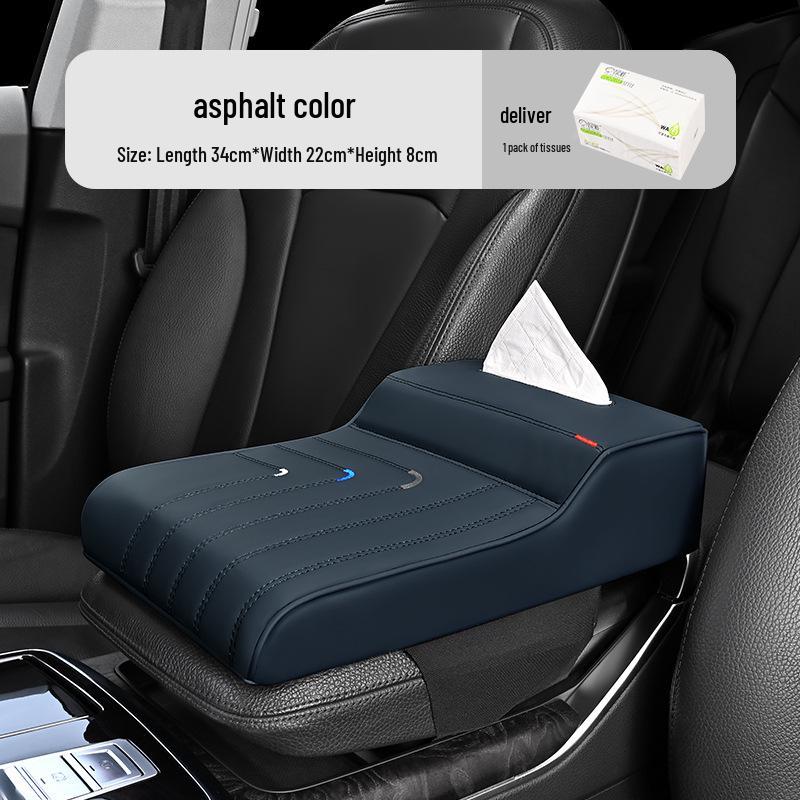 Universell bilarmstödspdyna av minnesskum med hållare för papperslåda