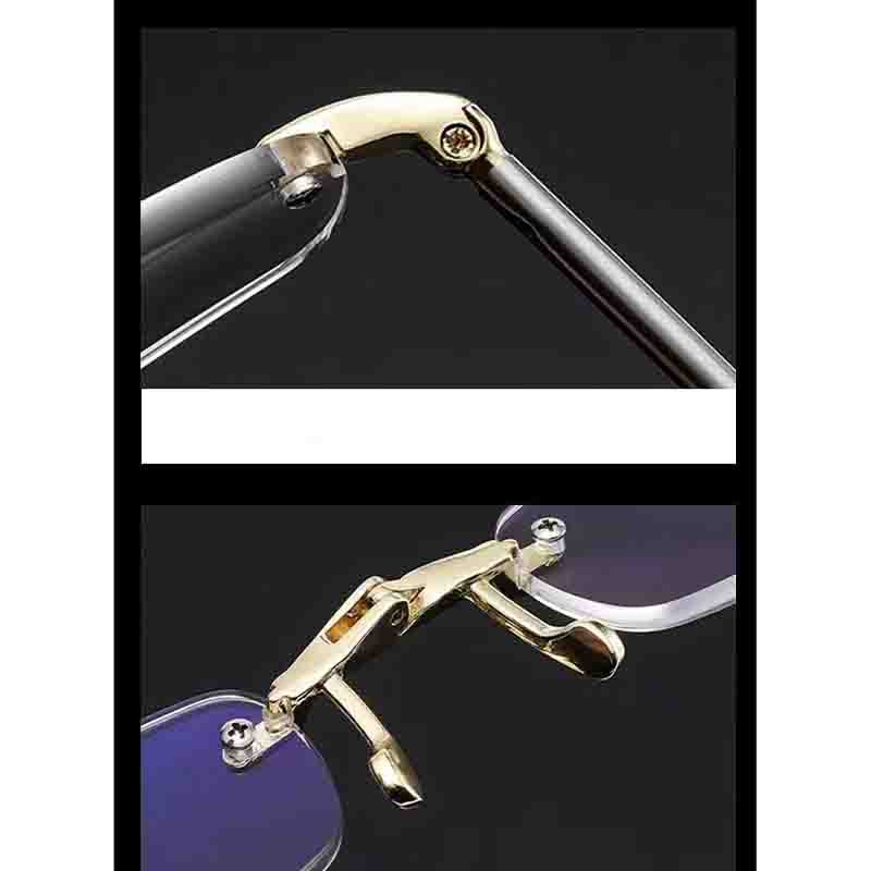 Fashion Metal Foldable Reading Glasses Ultralight Men Business Presbyopia Glasses Eyewear With Random Case +0.5to+4.0